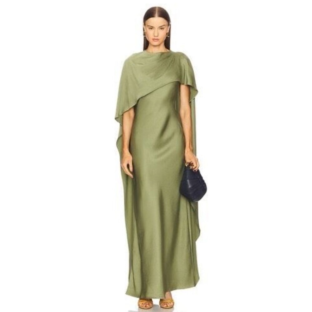 Simkhai Izel Cape Gown in Olive